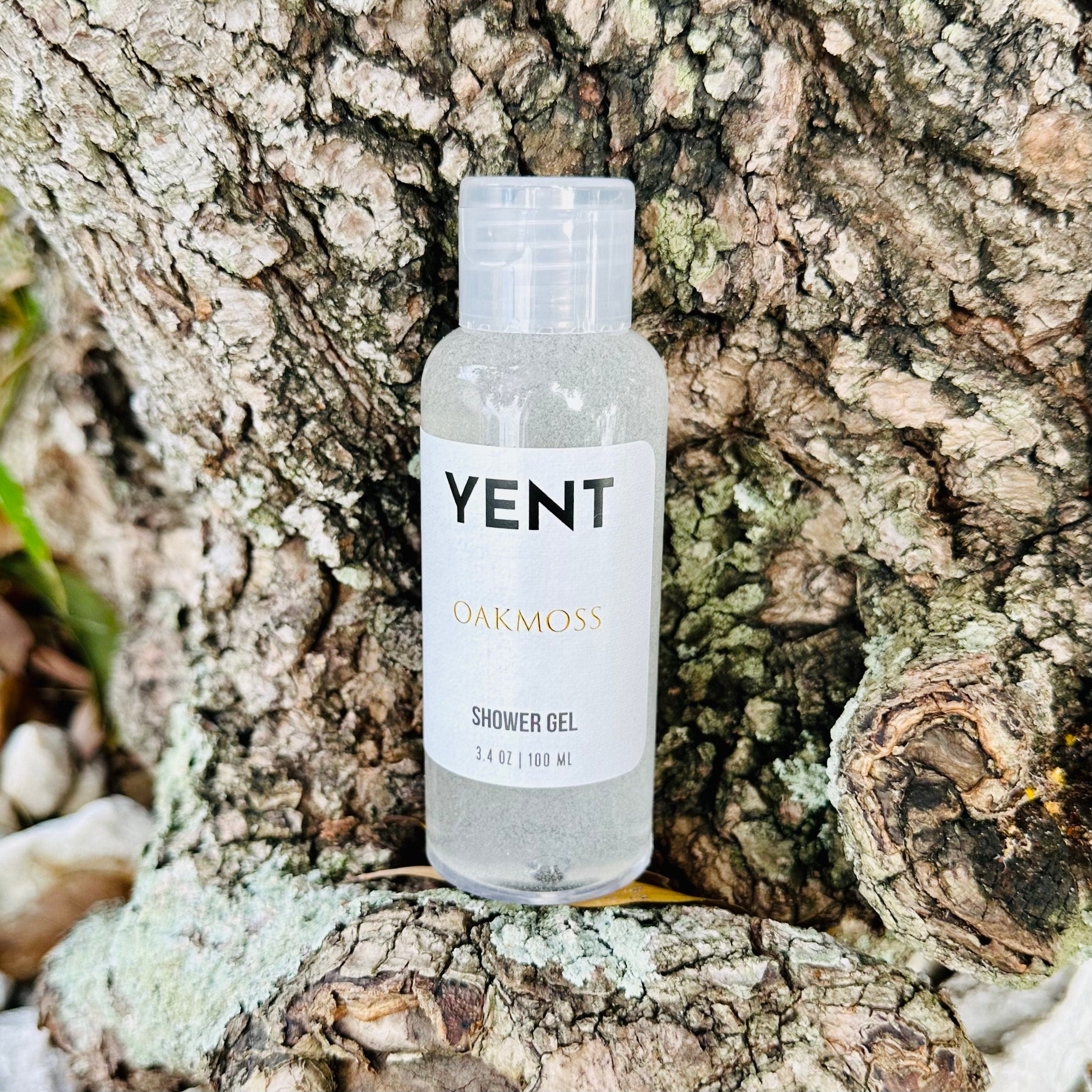 GabbySoaps x YENT Oakmoss Shower Gel in travel size