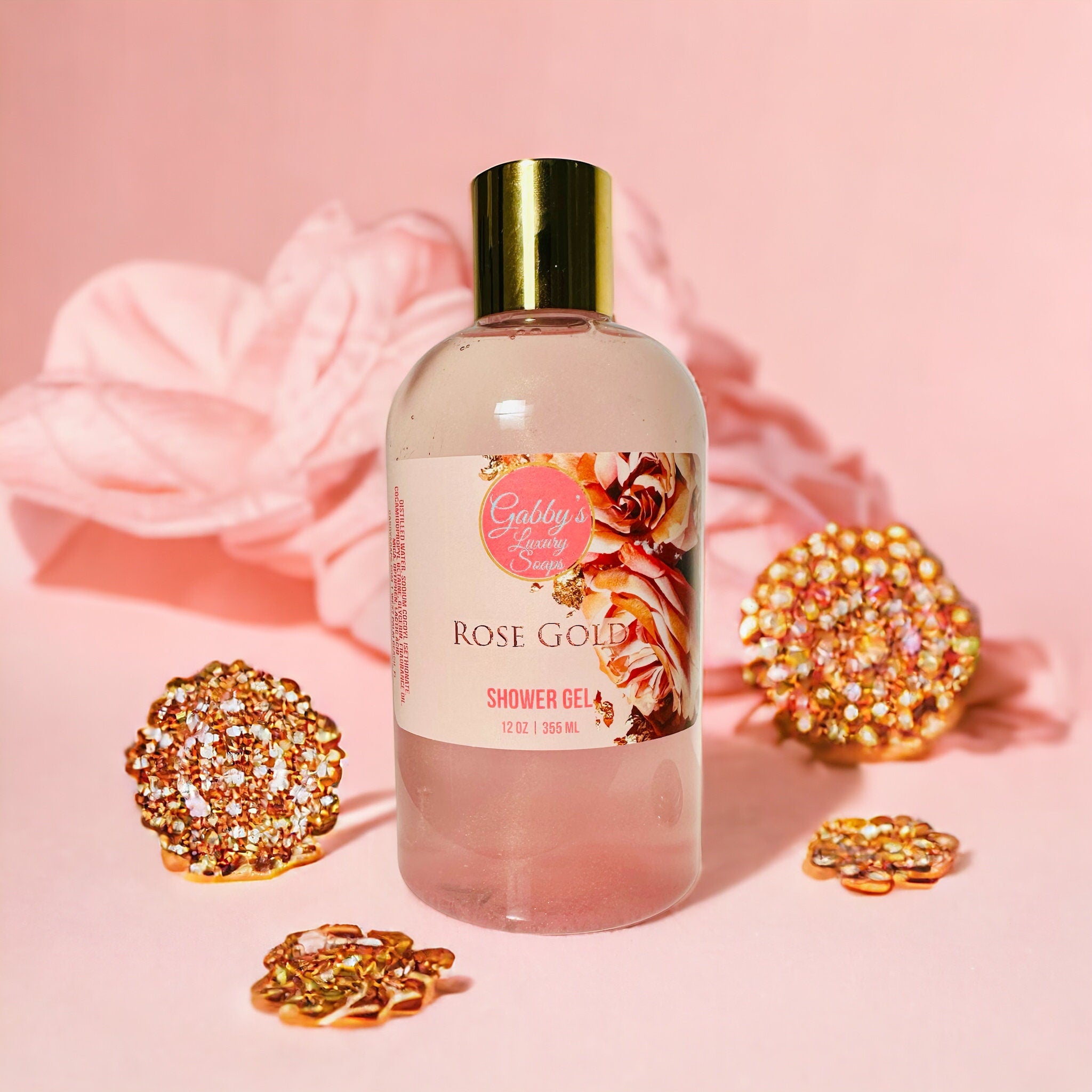 Rose Gold bath and shower gel.