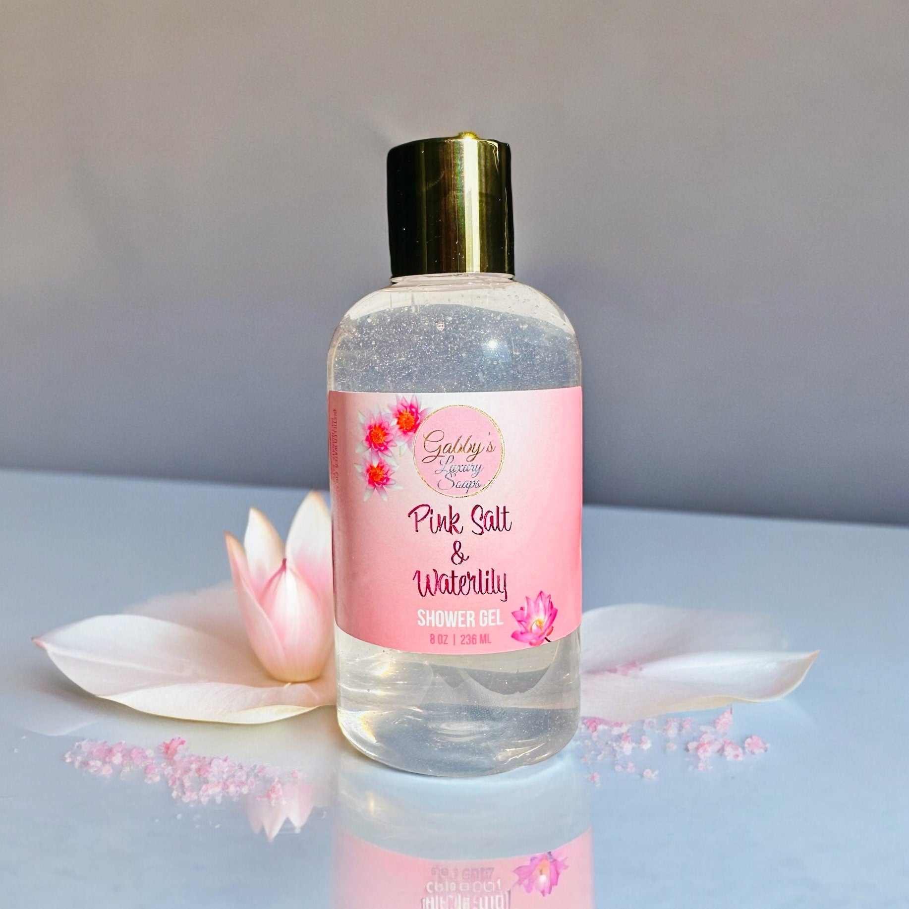 Pink Salt & Waterlily Plant-Derived Bath and Shower Gel - 8 Oz