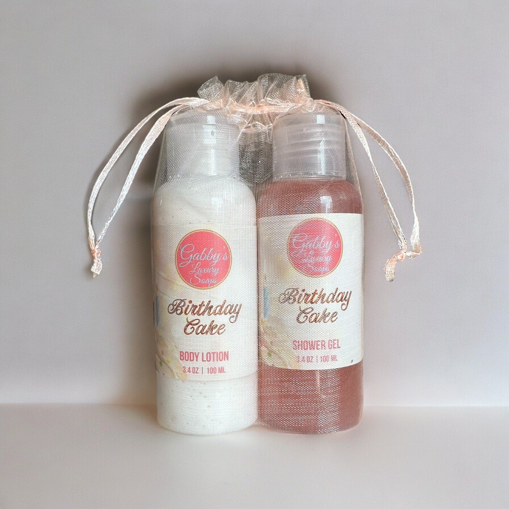 Birthday Cake Plant Based Shower Gel and Body Lotion Travel Set