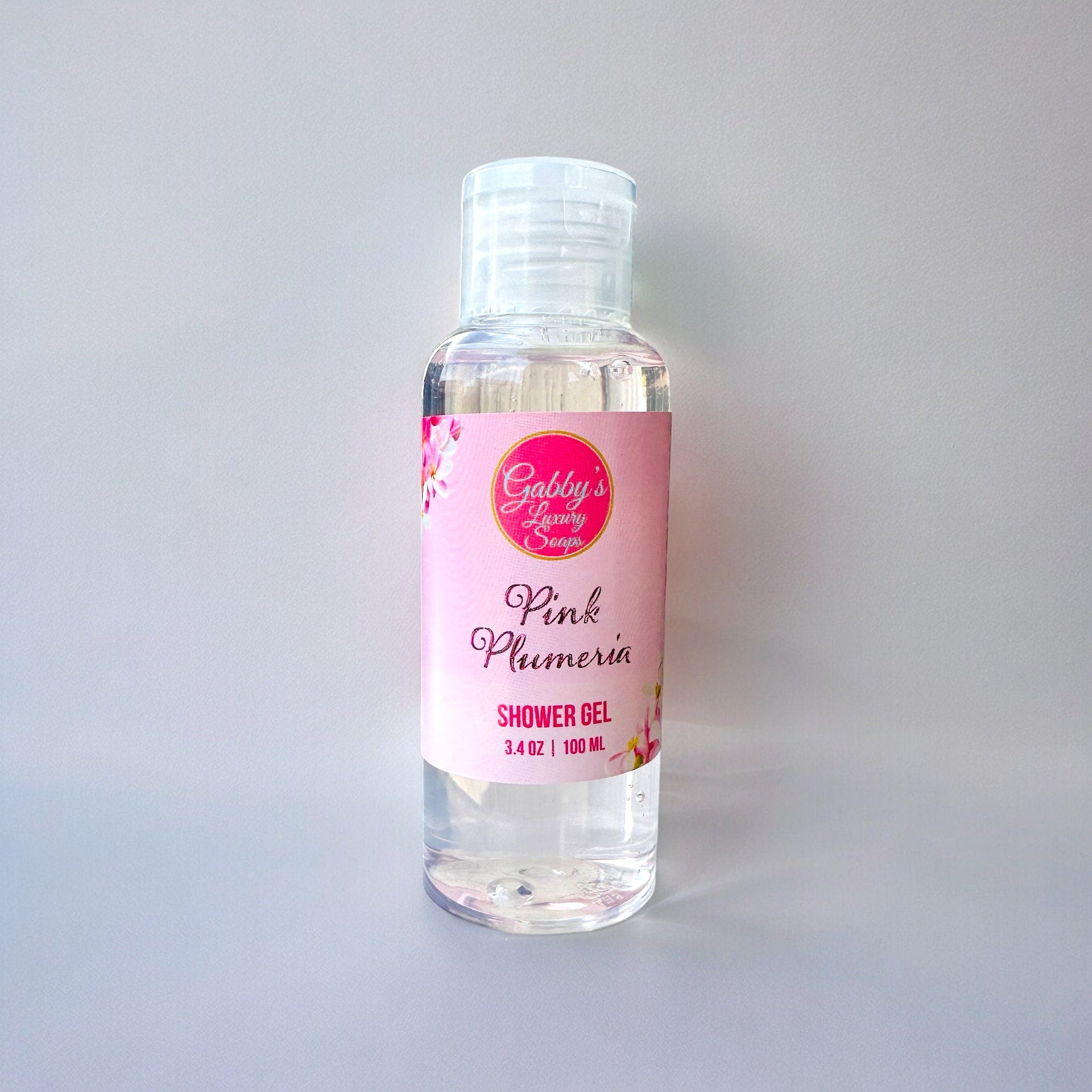 Pink Plumeria Plant-Derived Bath and Shower Gel - Travel Size 3.4 oz | 100 ML