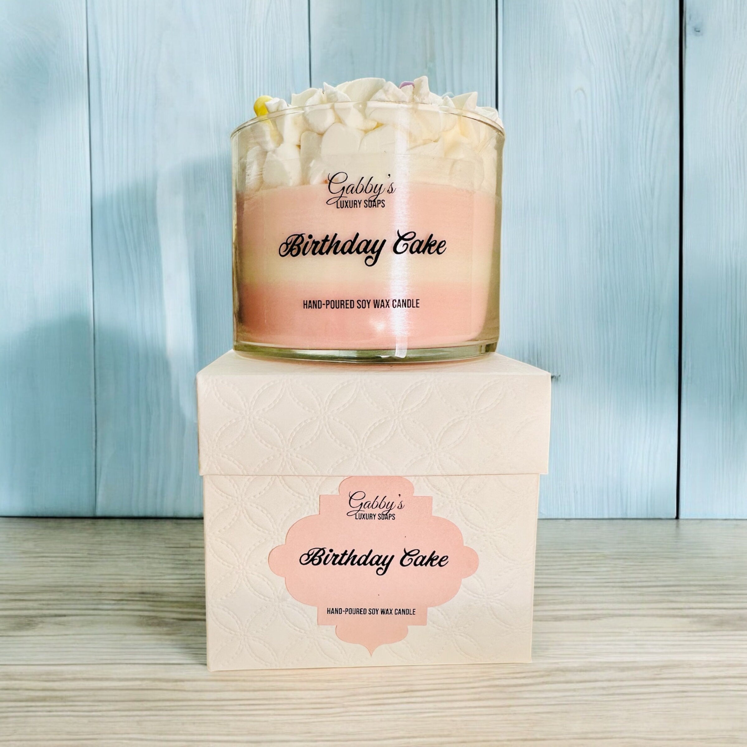 Birthday Cake hand-poured soy wax candle - Large