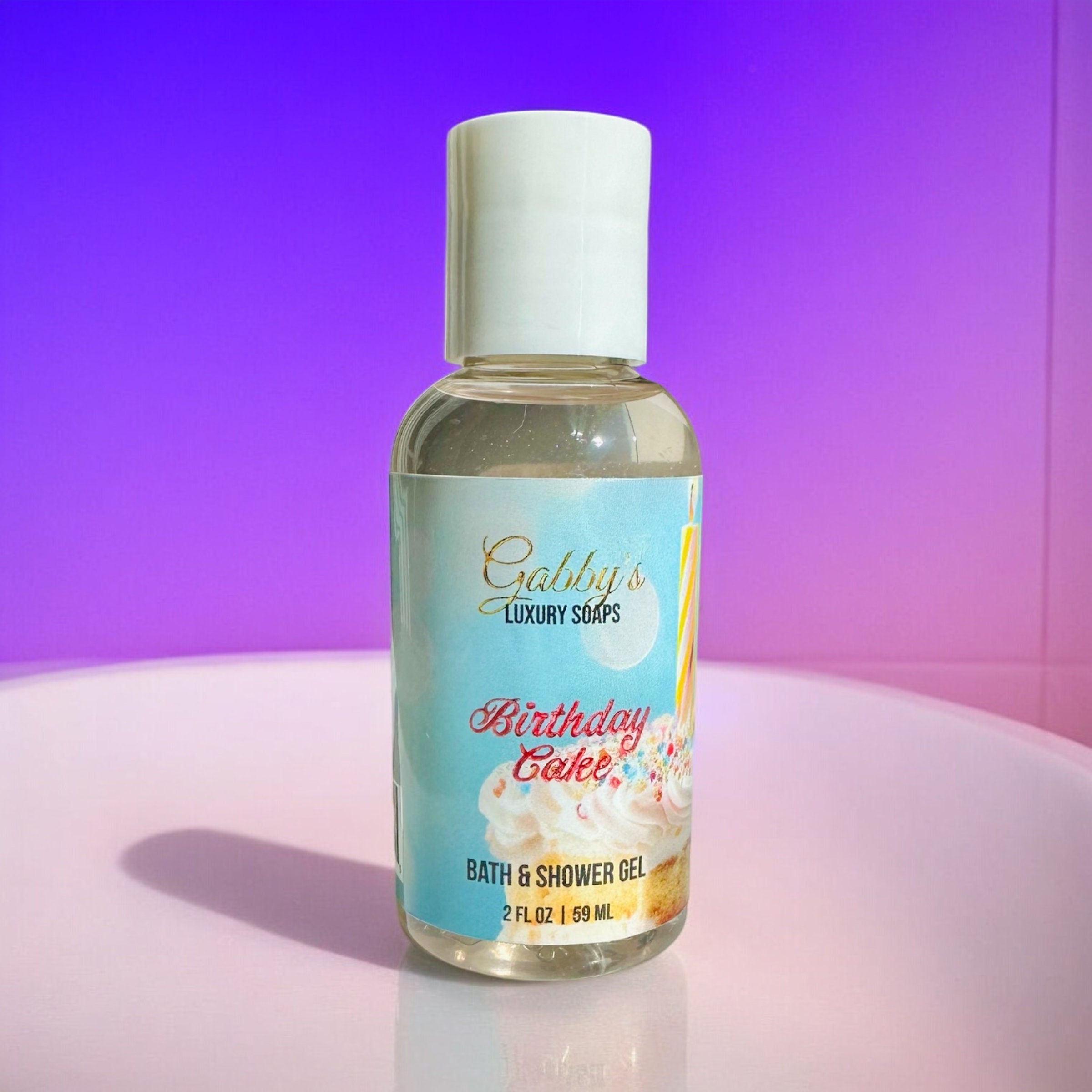 Birthday Cake Plant-Based Bath & Shower Gel Travel Size - 2 Oz