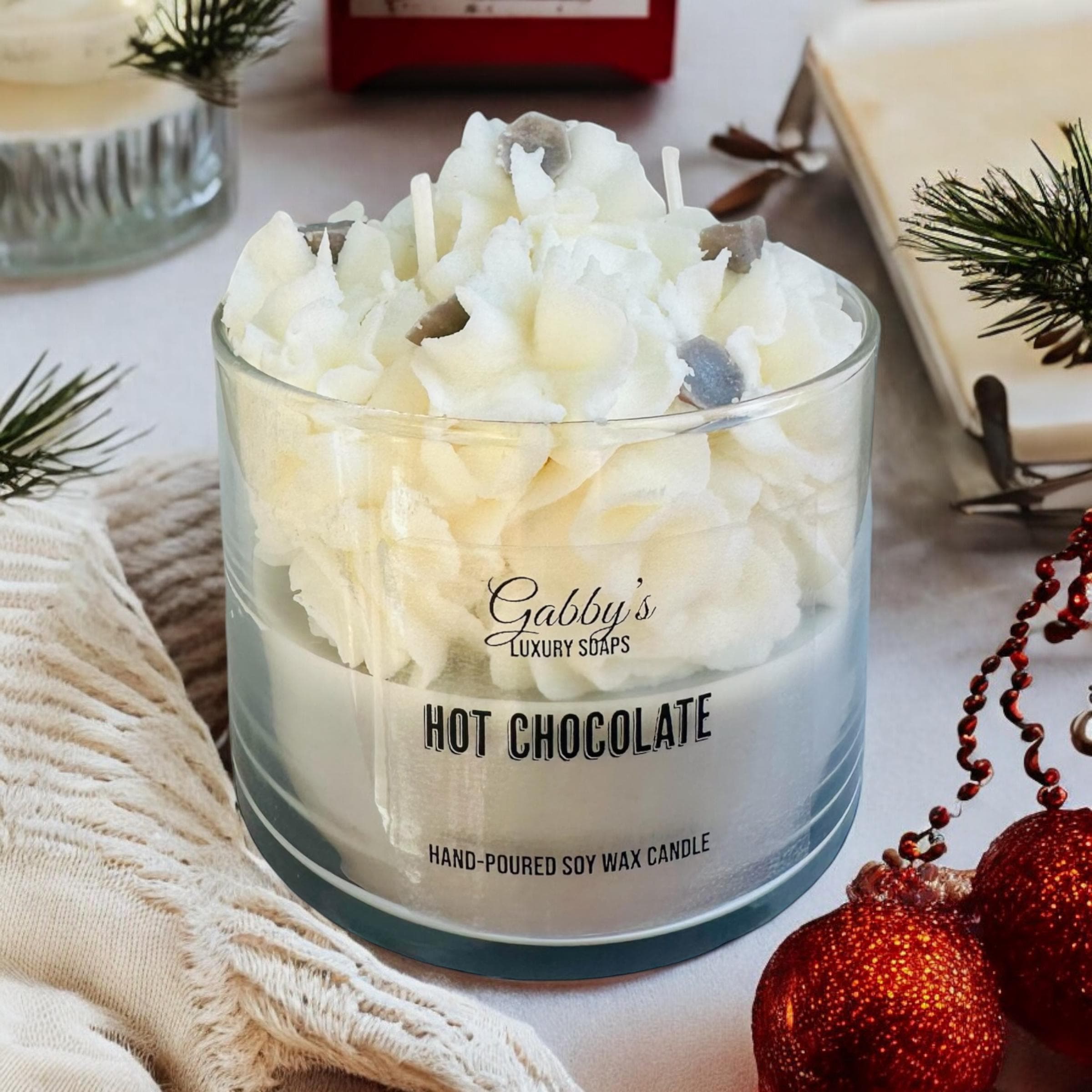 Hot Chocolate hand-poured soy wax candle - Large