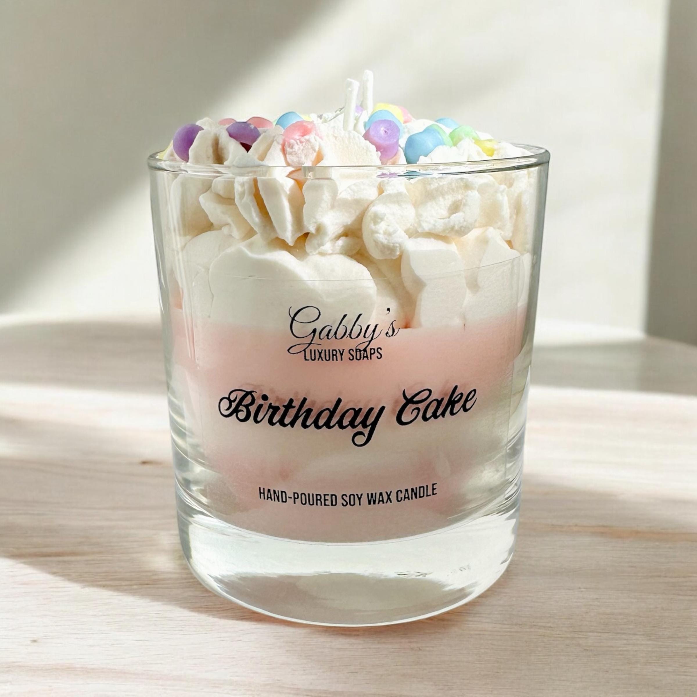 Birthday Cake hand-poured soy wax candle - Medium