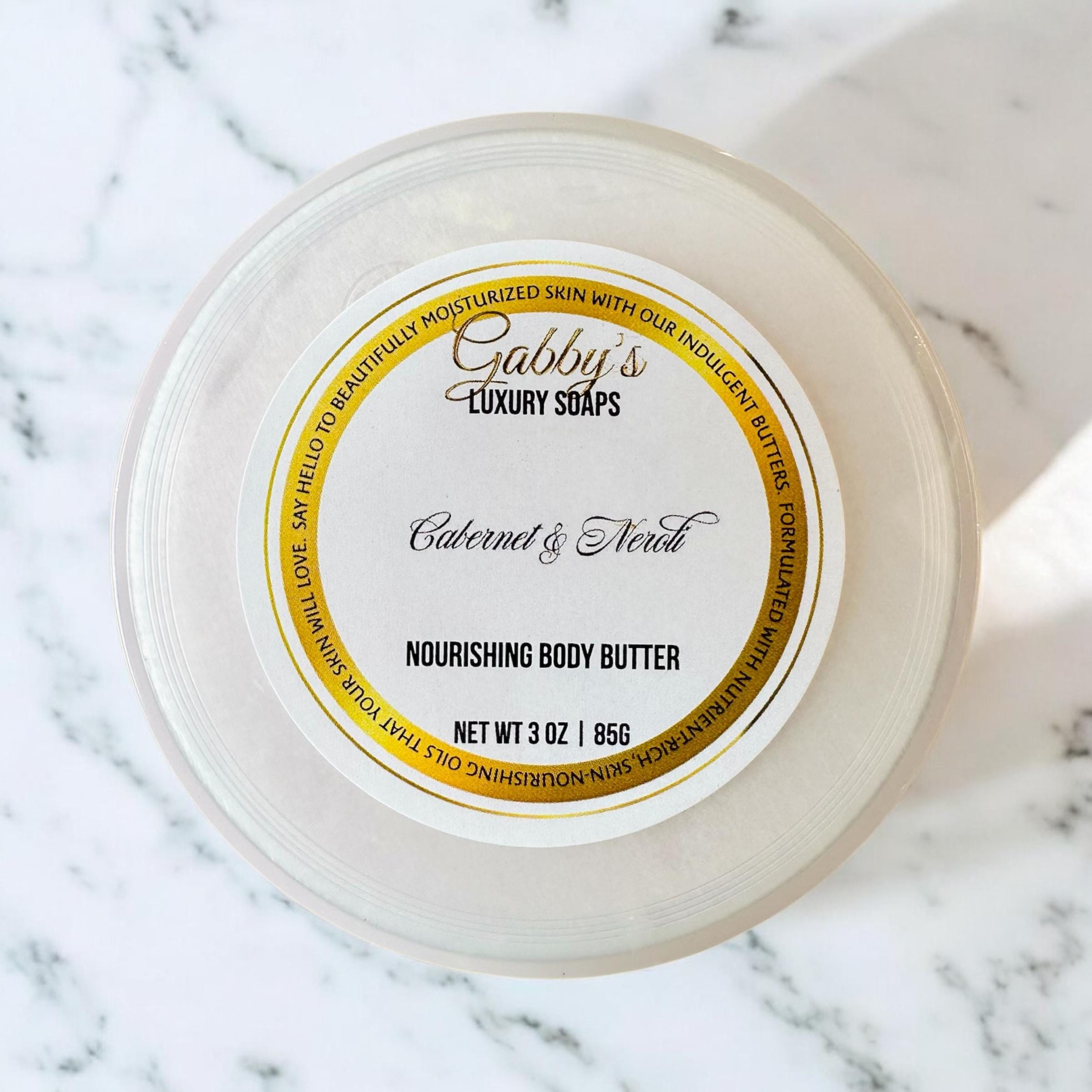 Cabernet & Neroli Body Butter 3oz – No Melt, Non-Greasy, Travel Size | Shea, Aloe, Cupuaçu, Kokum and Vitamin E | Luxe Hydration