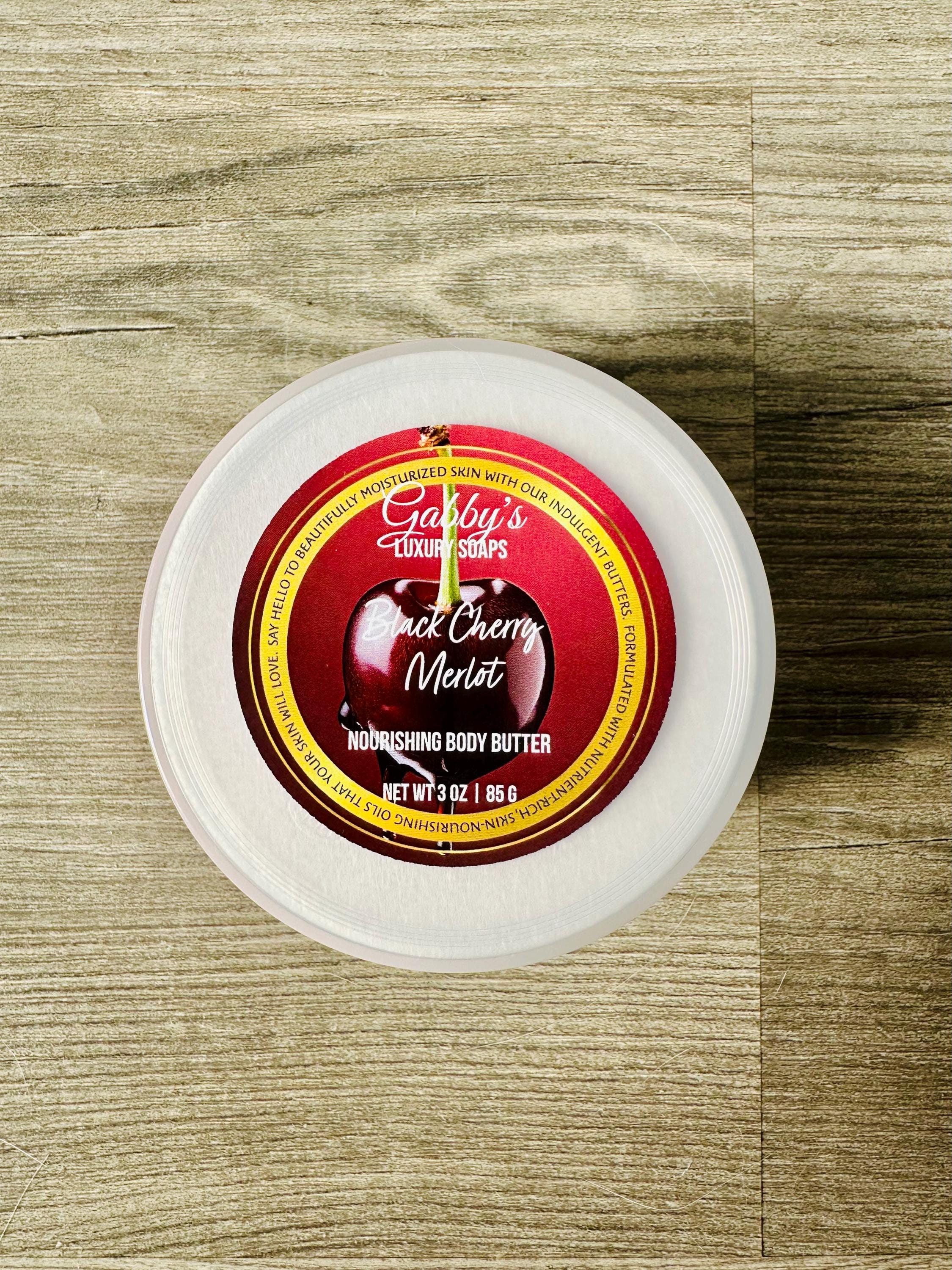 Black Cherry Merlot Scent Travel Size Nourishing No melt, Non-greasy Body Butter with Aloe, Shea, Kokum & Cupuacu Butter + Vitamin E 3oz