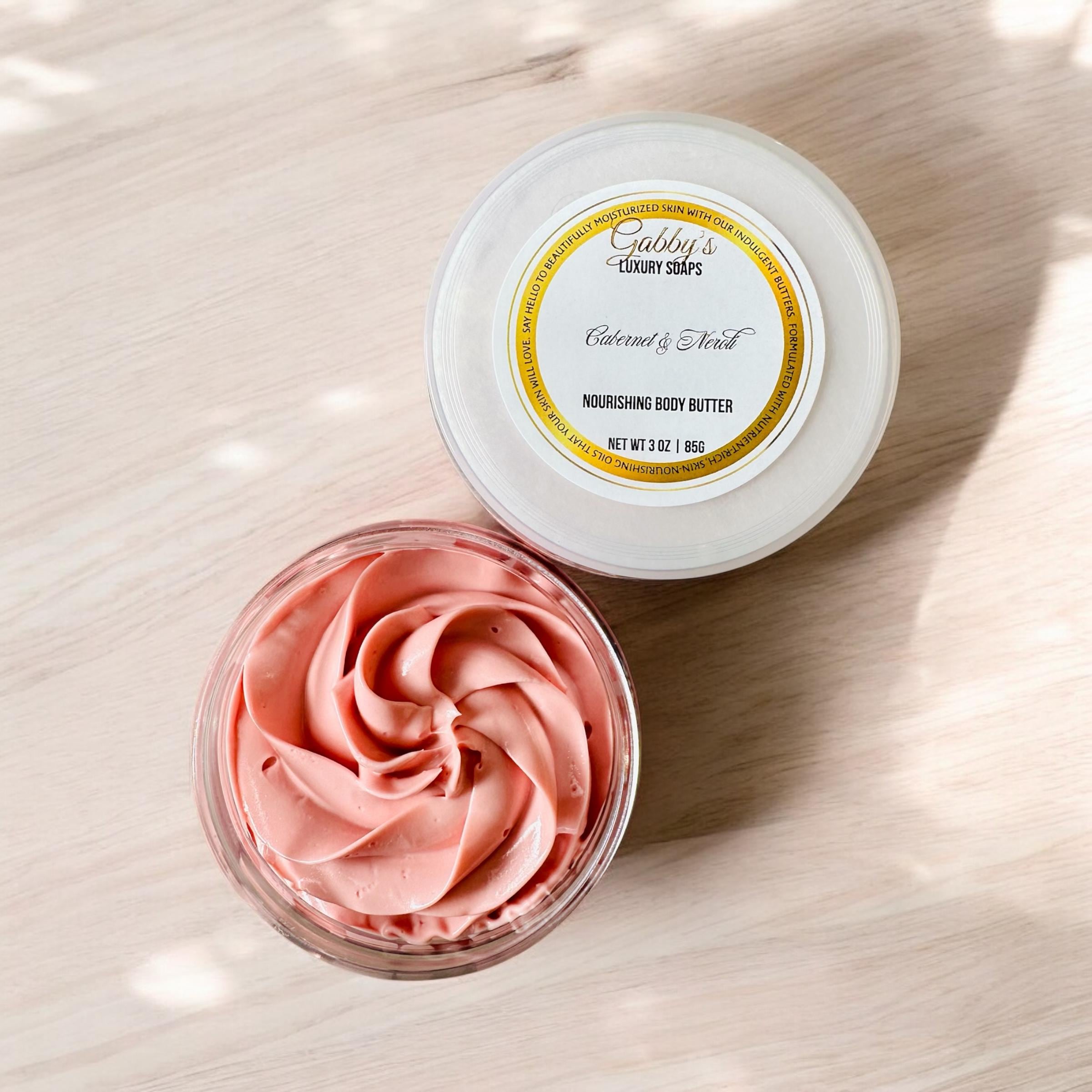 Cabernet & Neroli Body Butter 3oz – No Melt, Non-Greasy, Travel Size | Shea, Aloe, Cupuaçu, Kokum and Vitamin E | Luxe Hydration
