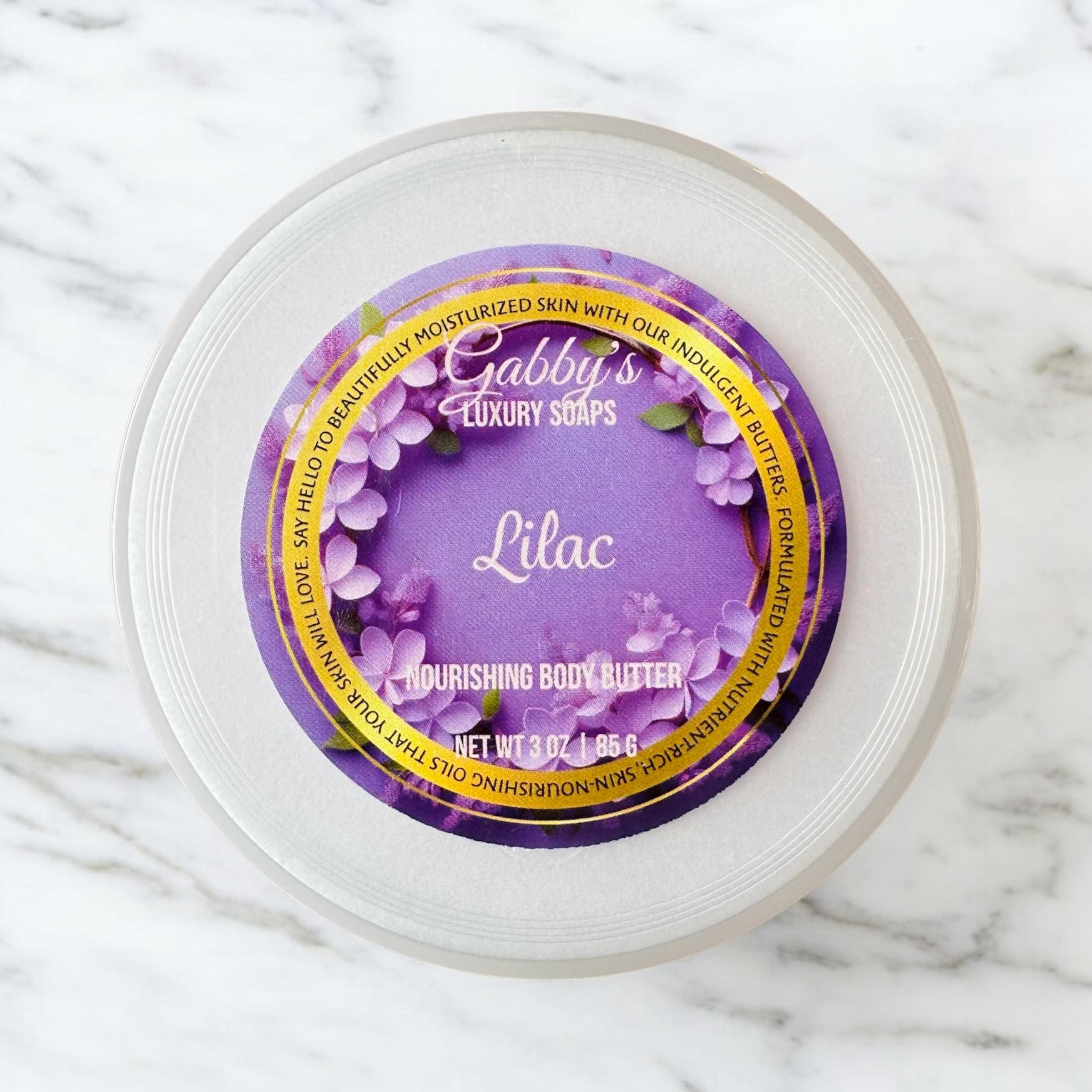 Lilac Scent Travel Size Nourishing No melt, Non-greasy Body Butter with Aloe, Shea, Kokum & Cupuacu Butter + Vitamin E 3oz
