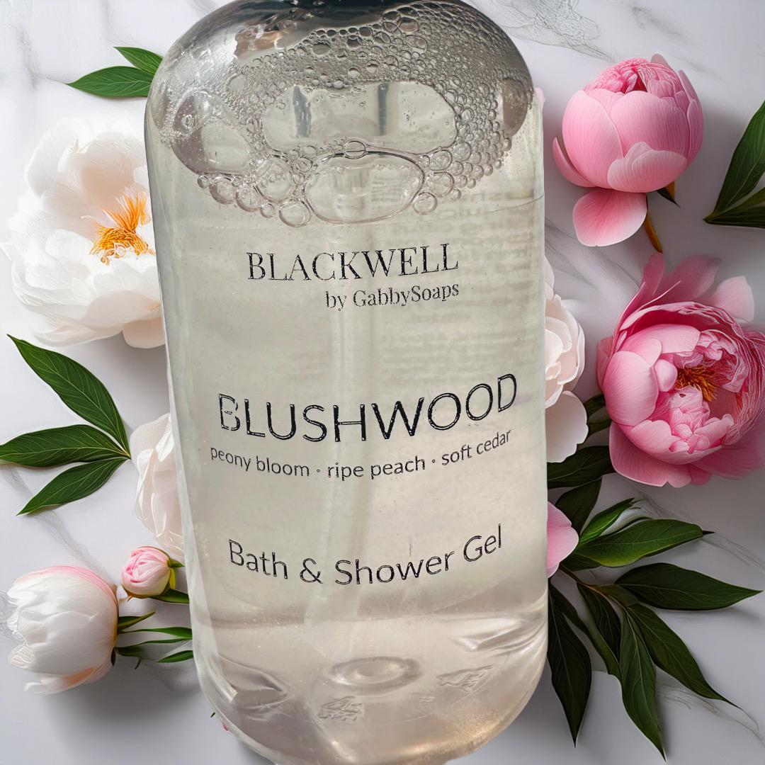 BLUSHWOOD Bath & Shower Gel – Blackwell by GabbySoaps | Romantic, Feminine Scent