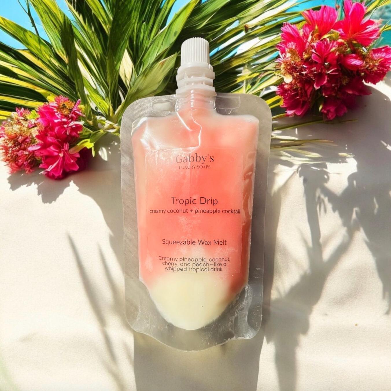 Tropic Drip Squeeze Wax Melt – 3.5oz Pouch – Long-Lasting + Mess-Free – Tropical Scented Wax for Warmers 3.5oz