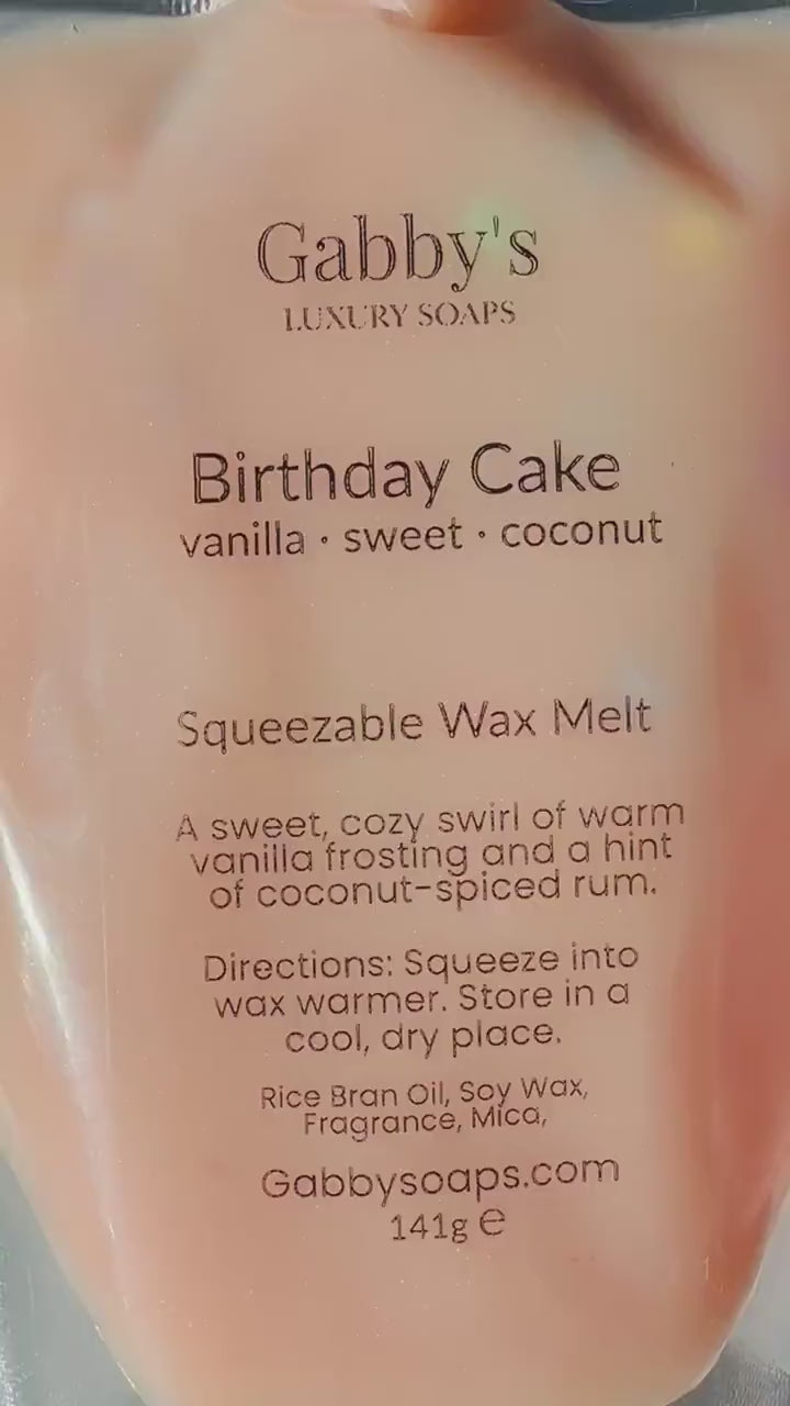 Birthday Cake Squeezable Wax Melt – 5oz Confetti Pouch Mess-Free For Wax for Warmers